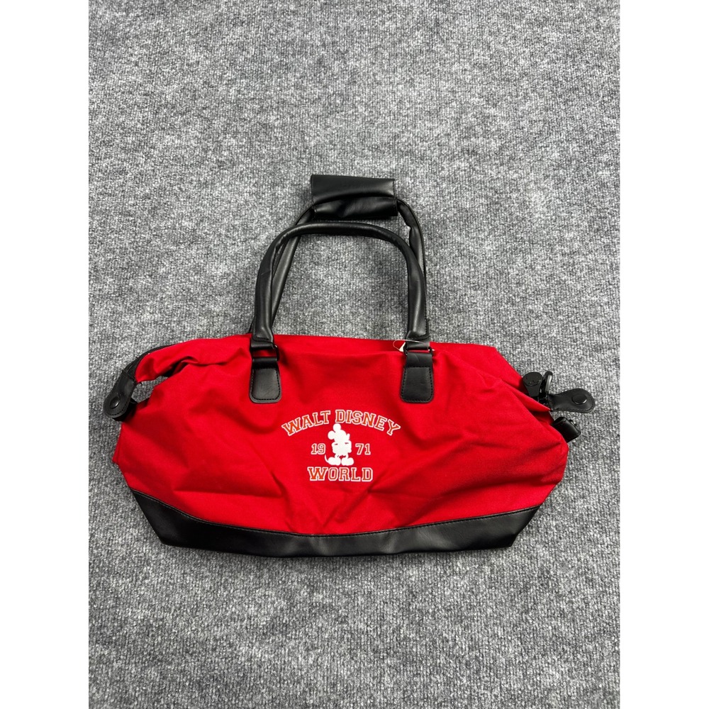 Walt Disney World 1971 Mickey Mouse Red Canvas Duffle Weekender Bag